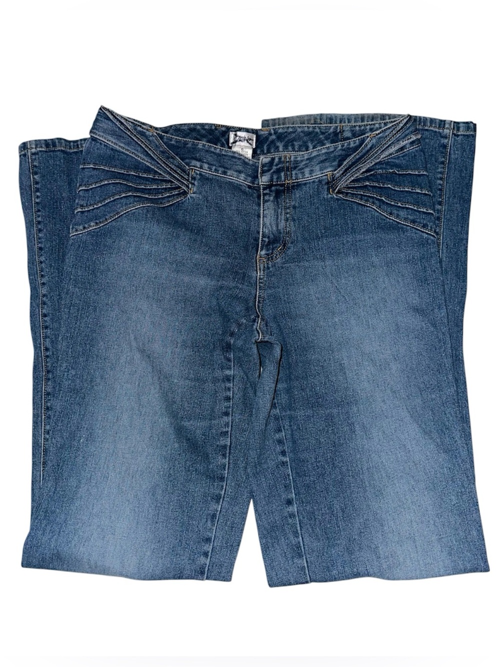 cache Blue Boot Cut Jeans with Decorative Waist Stitching